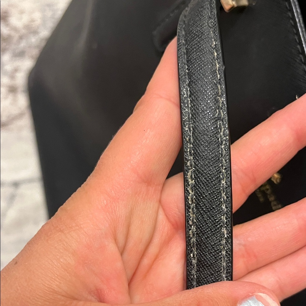 Kate Spade Black Leather Large Tote Gold Hardware Minimalist Work Shoulder Bag - Picture 10 of 15
